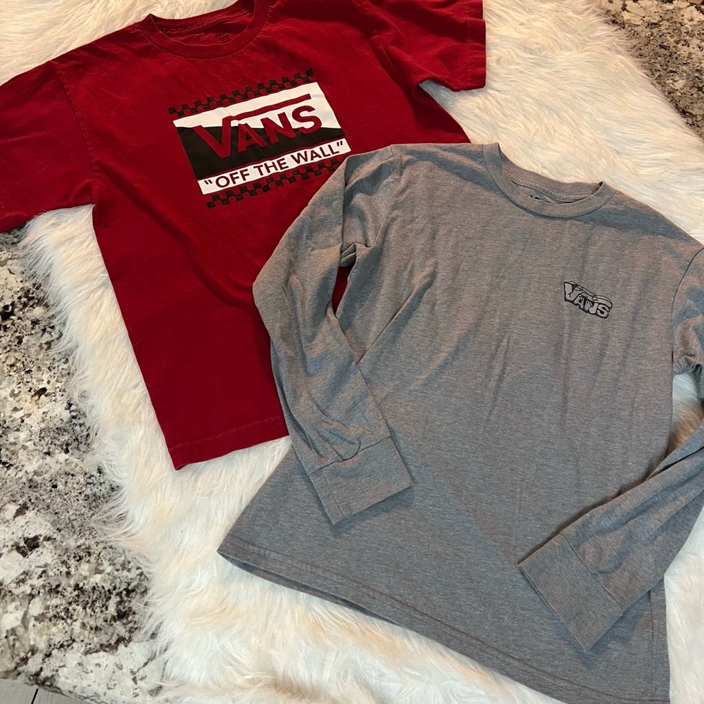Vans Kids Red and Gray Tees